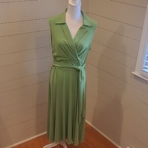 SUZI CHIN Green Midi Dress Size 14